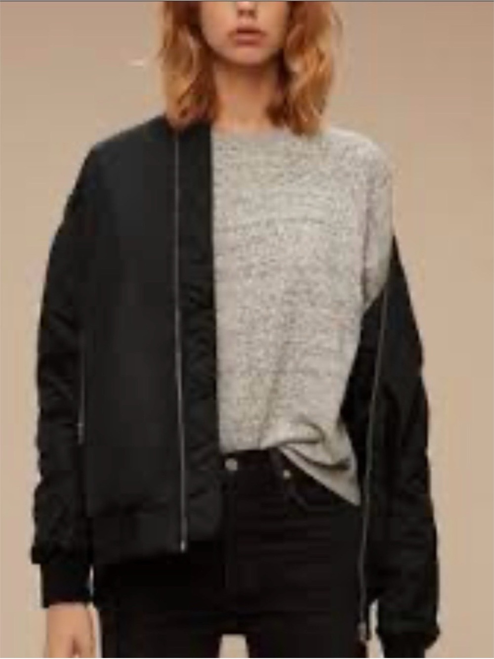 Aritzia Wilfred Free Classic Bomber Jacket Black